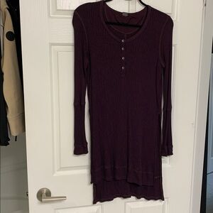 Free People Burgundy Purple High Low Tunic
